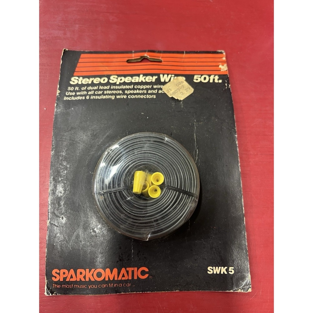 NEW‎ Sparkomatic Classic speaker wire gray 50 Foot Restoration. NOS